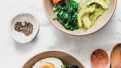 Mexican-spiced sweet potatoes with eggs and avocado