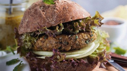 Lentil kale burger