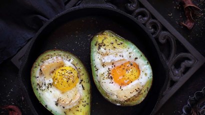 Baked eggs and avocado